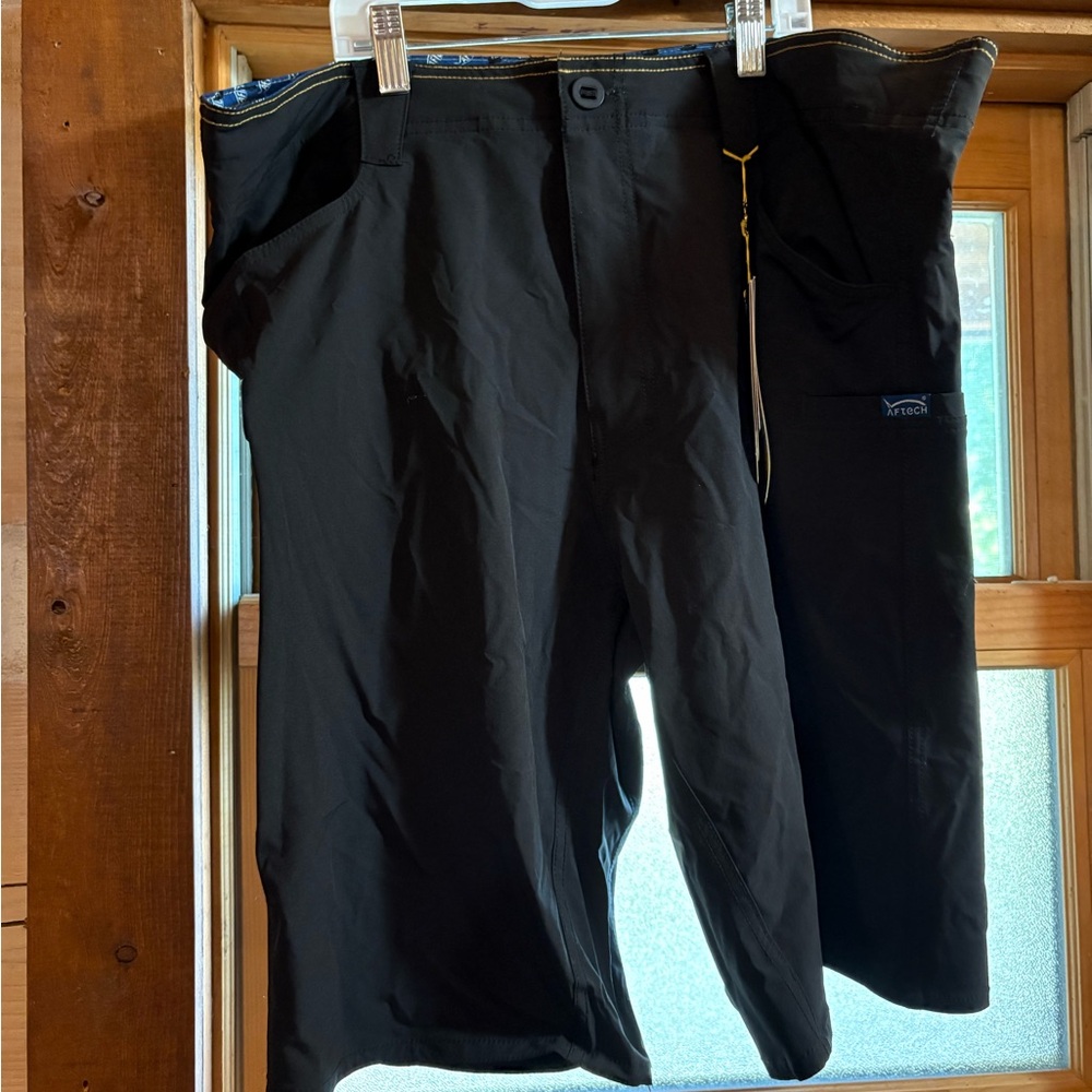 AFTCO Black and Blue Fishing Shorts